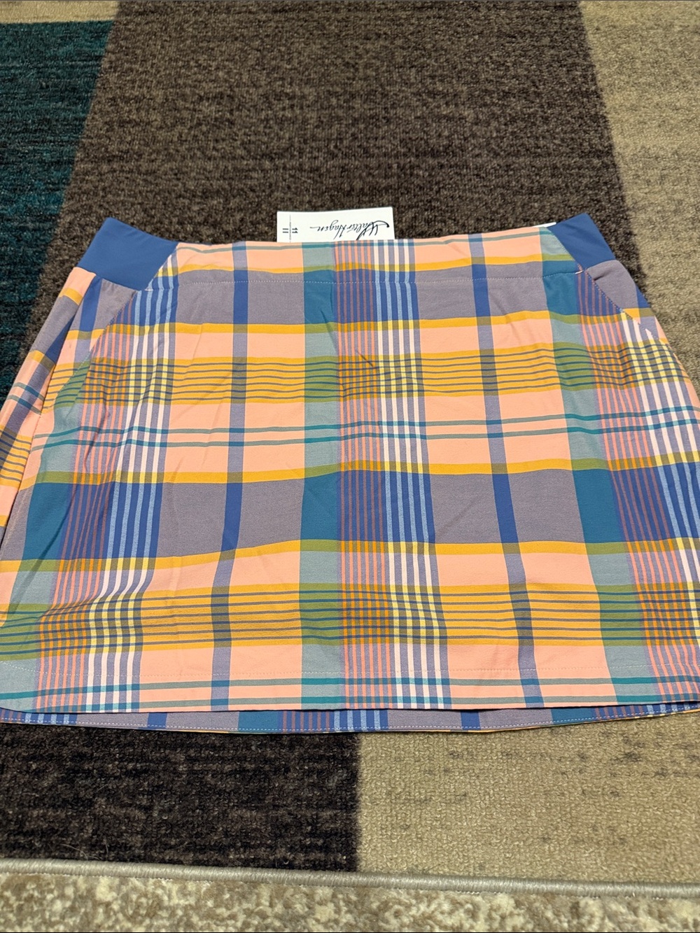Walter Hagen Pastel Plaid Mini Skirt in Pink, Blue & Yellow